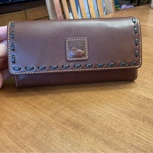 Dooney & Bourke Chestnut Florentine Checkbook Wallet